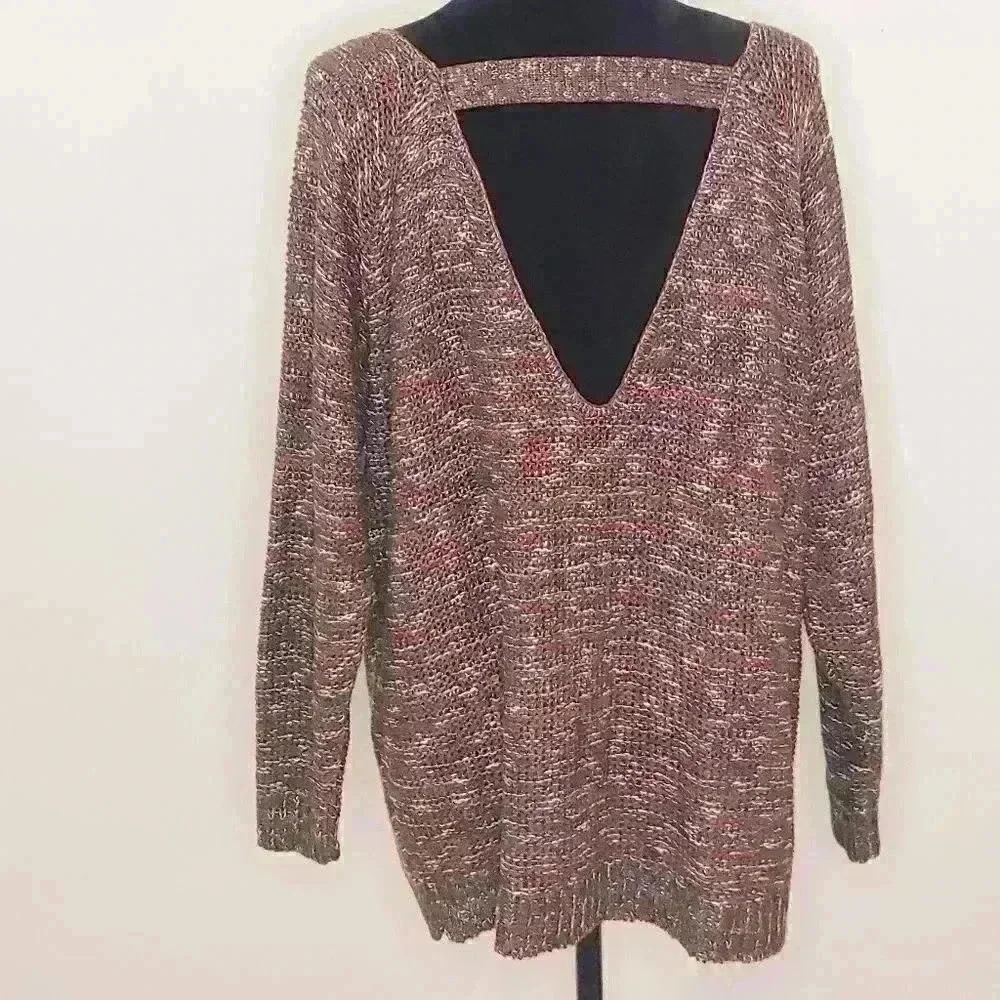 𝅺susina Marled Knit Sweater Burgundy Beet 1X - Picture 6 of 9